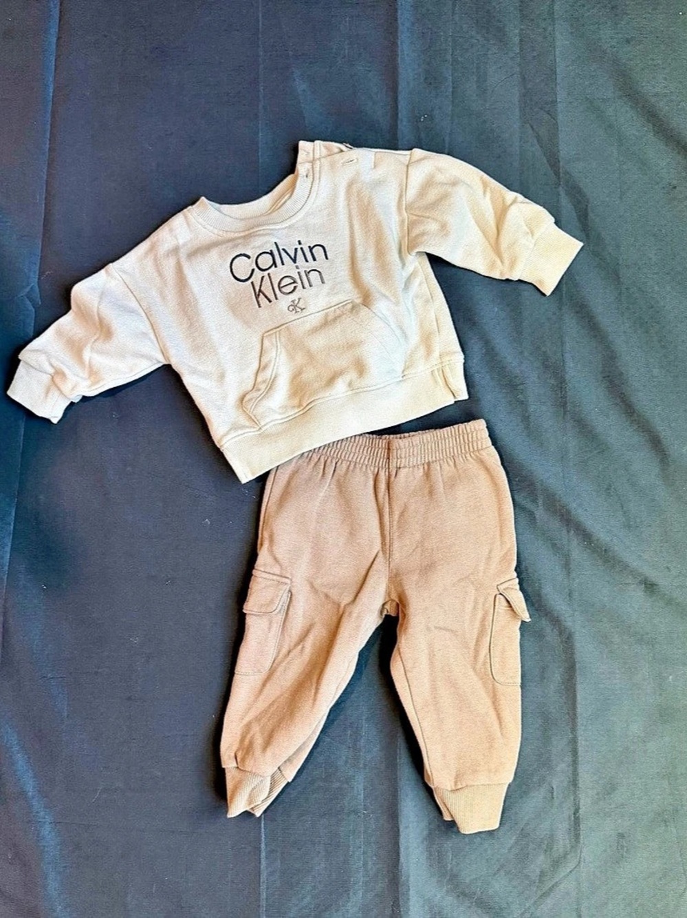 Calvin Klein Baby Boys Logo Sweatshirt and Cargo Jogger Pants Set